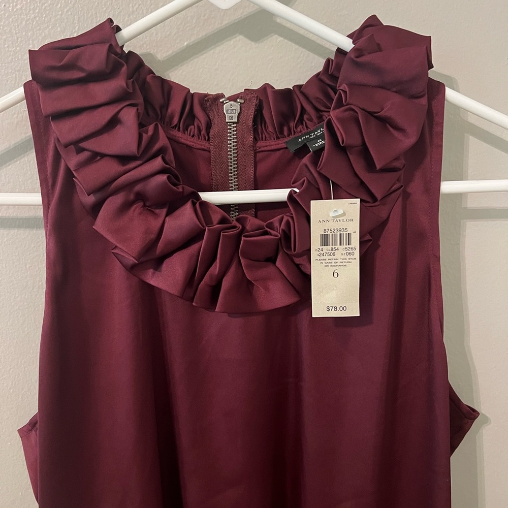 Ann Taylor Ruffled Sleeveless Blouse